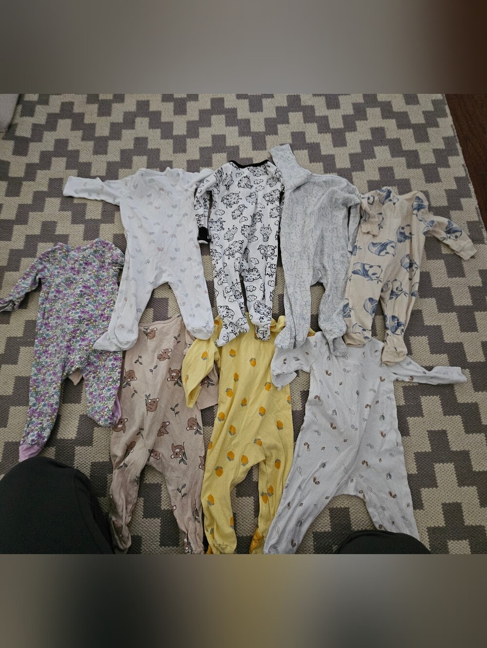 Carters (9) & Wonder Nation (1) BUNDLE OF 10 PAJAMAS 6-9M - Picture 2 of 13